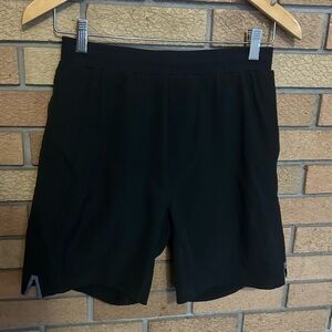 RHONE Men’s Athletic Shorts Lined Elastic Waisted W/ Drawstring Black Size Small